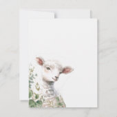 Tiny Baby Lamb und Eukalyptus-Taufe Dankeskarte (Rückseite)