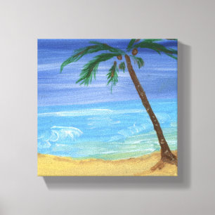 Tiny Beach Scene Malerei Wrapped Canvas Leinwanddruck