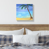 Tiny Beach Scene Malerei Wrapped Canvas Leinwanddruck (Insitu (Schlafzimmer))