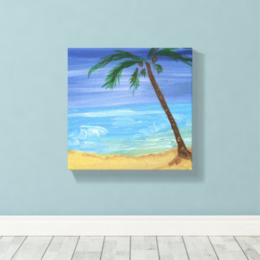Tiny Beach Scene Malerei Wrapped Canvas Leinwanddruck (Insitu (Holzboden))
