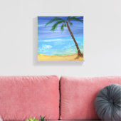 Tiny Beach Scene Malerei Wrapped Canvas Leinwanddruck (Insitu (Wohnzimmer))
