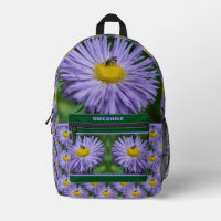Tiny Bee on Lila Aster Blume Personalisiert