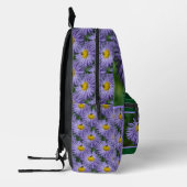 Tiny Bee on Lila Aster Blume Personalisiert Bedruckter Rucksack (Links)
