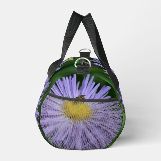Tiny Bee on Lila Aster Blume Personalisiert Duffle Bag (Rechts)