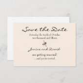 Tiny Bee Wedding Save the Date Card (Vorne/Hinten)