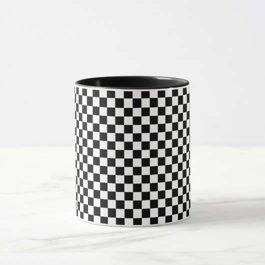Tiny Black and White Checked Pattern Tasse (Zentrum)