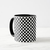 Tiny Black and White Checked Pattern Tasse (Vorderseite Links)