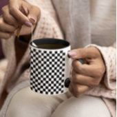 Tiny Black and White Checked Pattern Tasse