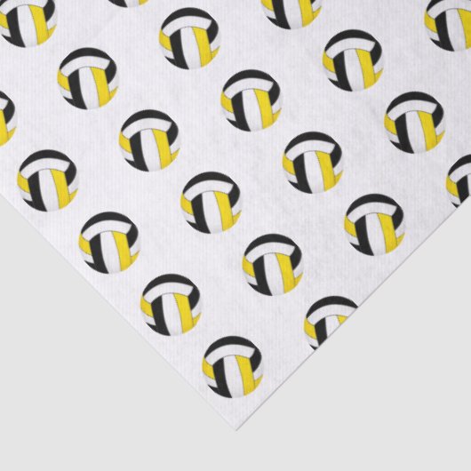 tiny black gold volleyballs pattern seidenpapier (Detail)