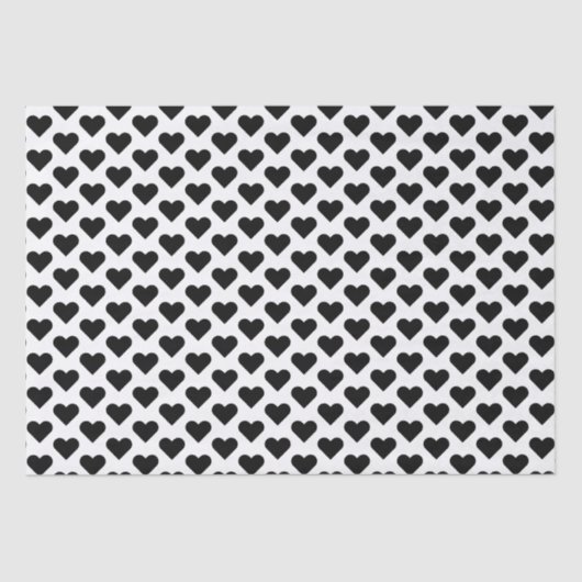 Tiny Black Hearts Musterteppichpapier Seidenpapier (Vorderseite)
