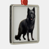 TINY BLACK SCHIPPERKE PUPPY HUND ORNAMENT AUS METALL (Rechts)