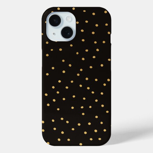 Tiny Black und Gold Polka Dot Handmade Case-Mate iPhone Hülle (Rückseite)