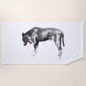 Tiny Blaze - Hundes Farbakzent Strandtuch (Vorderseite)