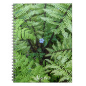 Tiny Blue Blume und Ostrich Fern Floral Notizblock (Vorderseite)