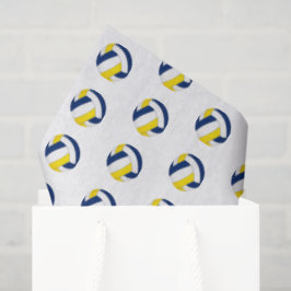 tiny blue gold volleyballs pattern seidenpapier