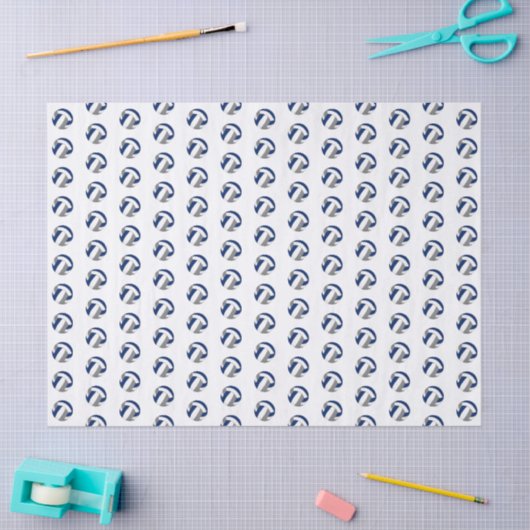 tiny blue gray volleyballs pattern seidenpapier (Basteln)