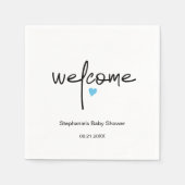 Tiny Blue Heart Paper Napkins für Boy Dusche | Serviette (Vorderseite)