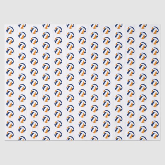 tiny blue orange volleyballs pattern seidenpapier (Vorderseite)