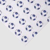 tiny blue white soccer balls pattern seidenpapier (Detail)