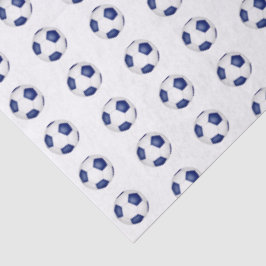 tiny blue white soccer balls pattern seidenpapier