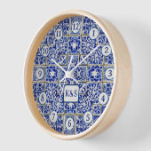 Tiny Blue & White Tiles - Klassische holländische Uhr (Winkel)