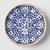 Tiny Blue & White Tiles - Klassische holländische Uhr (Vorderseite)