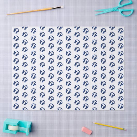 tiny blue white volleyballs pattern seidenpapier (Basteln)