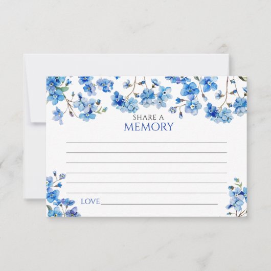 Tiny Blue Wildblumen Beerdigung eine Memory Card g RSVP Karte (Vorderseite)