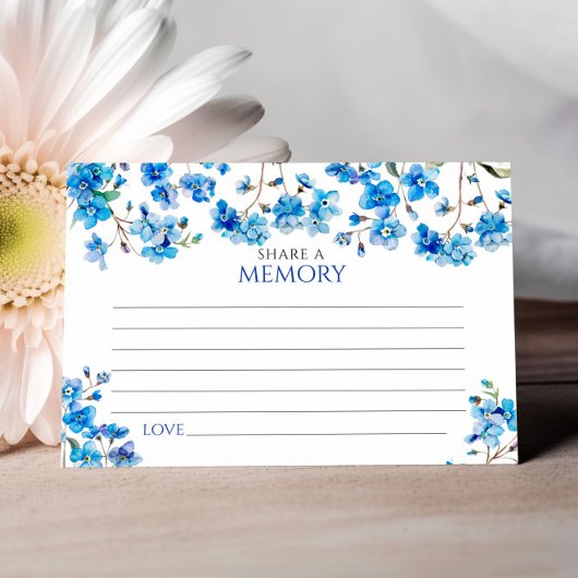 Tiny Blue Wildblumen Beerdigung eine Memory Card g RSVP Karte