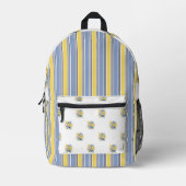 TINY BLUE & YELLOW BLUMEN UND STREIFEN BEDRUCKTER RUCKSACK (Vorderseite)