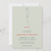 Tiny Blume Green Boho Indie Botanical wir tun Einladung (Vorderseite)