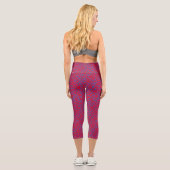Tiny Blume Pattern.Blue 02.b Red BG Capri Leggings (Rückseite)