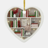 Tiny Book Shelves Christmas Red & Green 2Dprint Keramik Ornament (Vorne)