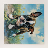 Tiny Boston Terrier Welpe, viele Größen, Puzzle (Horizontal)