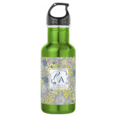 Tiny Bouquet Blume Gray Lavendel Edelstahlflasche (Vorderseite)