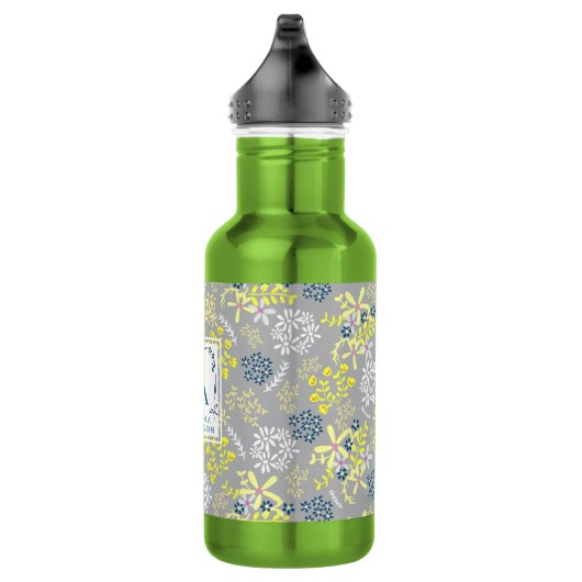 Tiny Bouquet Blume Gray Lavendel Edelstahlflasche (Rechts)