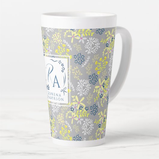 Tiny Bouquet Blume Gray Lavendel Milchtasse (Rechte Ecke)