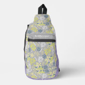 Tiny Bouquet Blume Gray Lavender Crossbody Bag (Vorderseite)