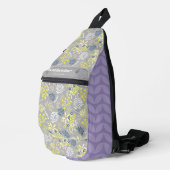 Tiny Bouquet Blume Gray Lavender Crossbody Bag (Rechte Ecke)