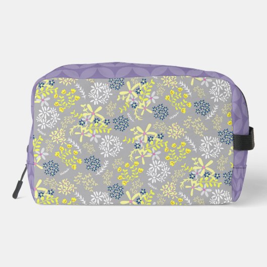 Tiny Bouquet Blume Gray Lavender Waschbeutel (Rückseite)