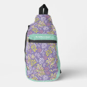 Tiny Bouquet Blume Lavender Aquamarin Crossbody Bag (Vorderseite)