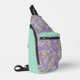 Tiny Bouquet Blume Lavender Aquamarin Crossbody Bag
