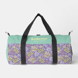 Tiny Bouquet Blume Lavender Aquamarin Duffle Bag
