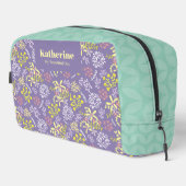 Tiny Bouquet Blume Lavender Aquamarin Waschbeutel (Rechte Ecke)