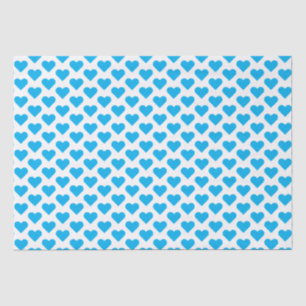 Tiny Bright Blue Hearts Musterteppichpapier Seidenpapier