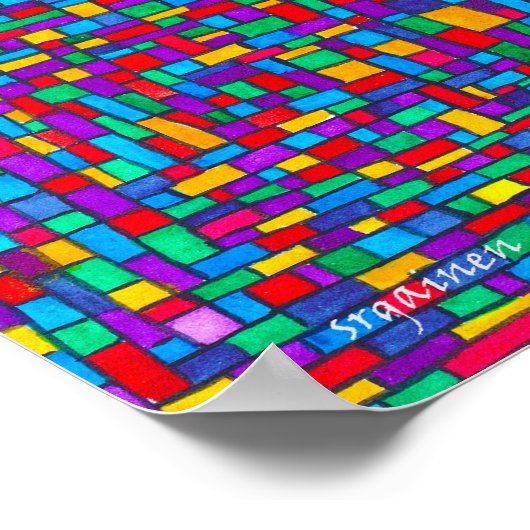 Tiny Bright Tiles Square Poster (Ecke)