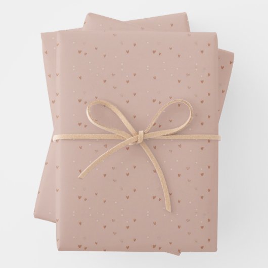 Tiny brown Hearts  Geschenkpapier Set (Beispiel)