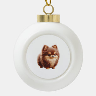 Tiny but Mighty - Chihuahua Attitude T - Shirt Keramik Kugel-Ornament