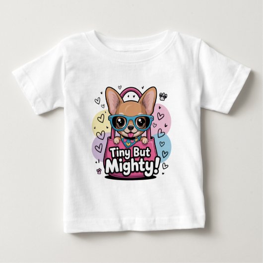 Tiny but Mighty Chihuahua Keychains & Lanyards Baby T-shirt (Vorderseite)