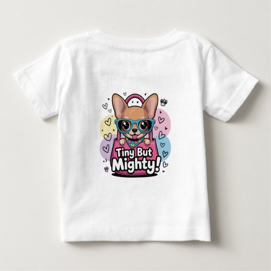 Tiny but Mighty Chihuahua Keychains & Lanyards Baby T-shirt (Rückseite)